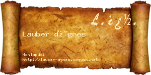 Lauber Ágnes névjegykártya